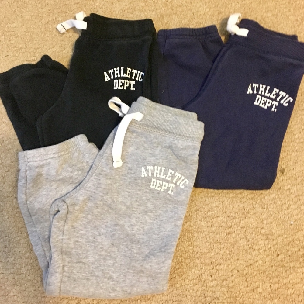 3 Pair Carters Sweatpant/ Pants Tie Waist Size 4T